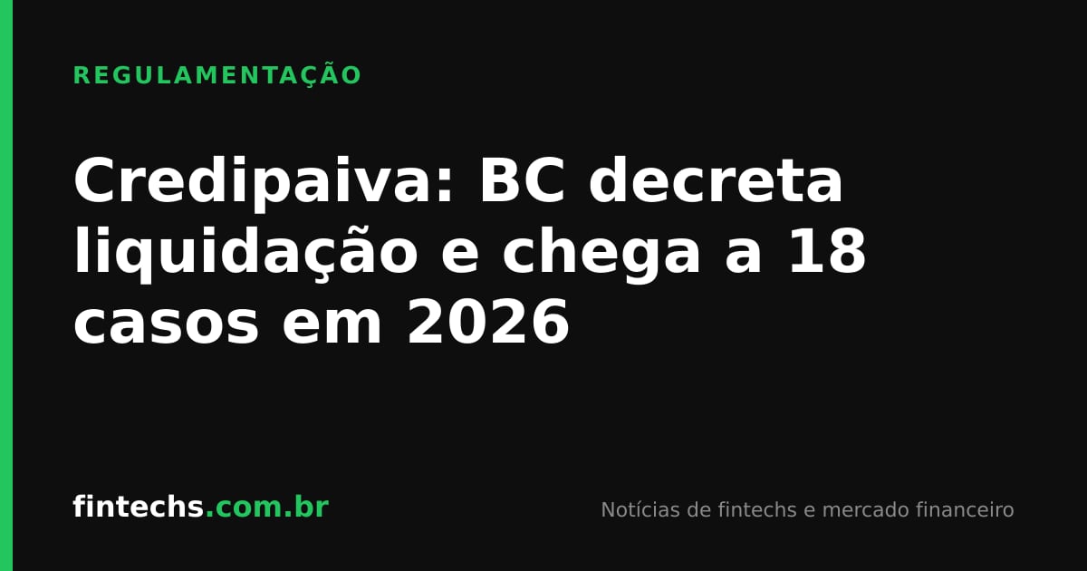 Credipaiva: BC decreta liquidação e chega a 18 casos em 2026